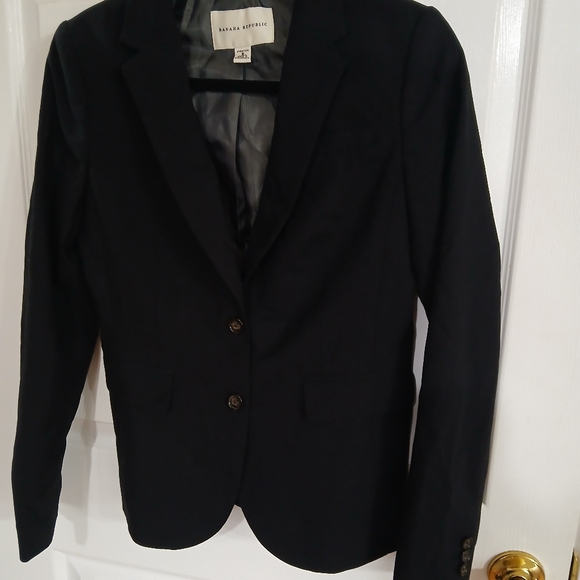 Banana Republic Stretch black blazer Size 8 Business Career Office Old Money - Picture 2 of 9